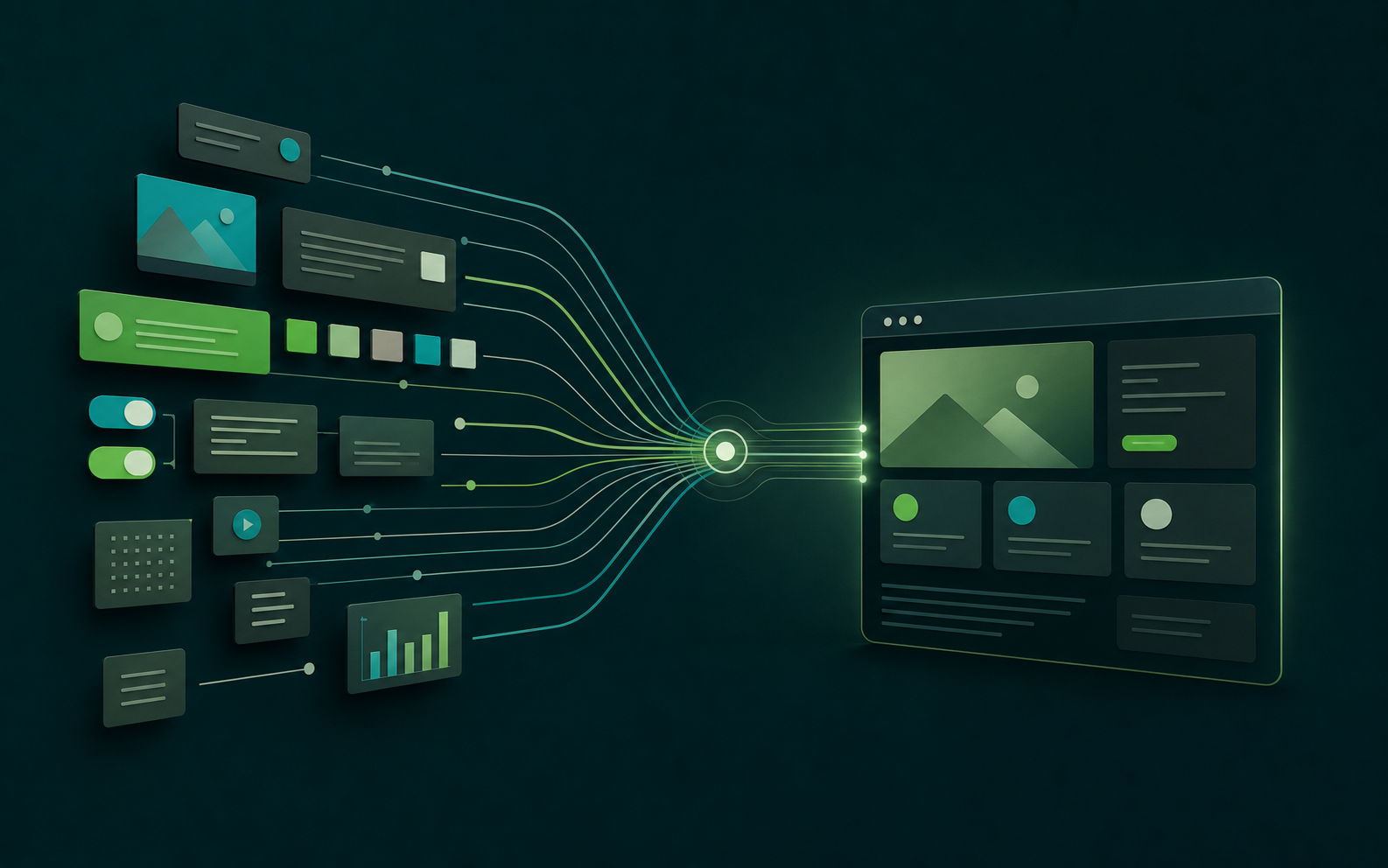 Content components connecting into a structured web platform
